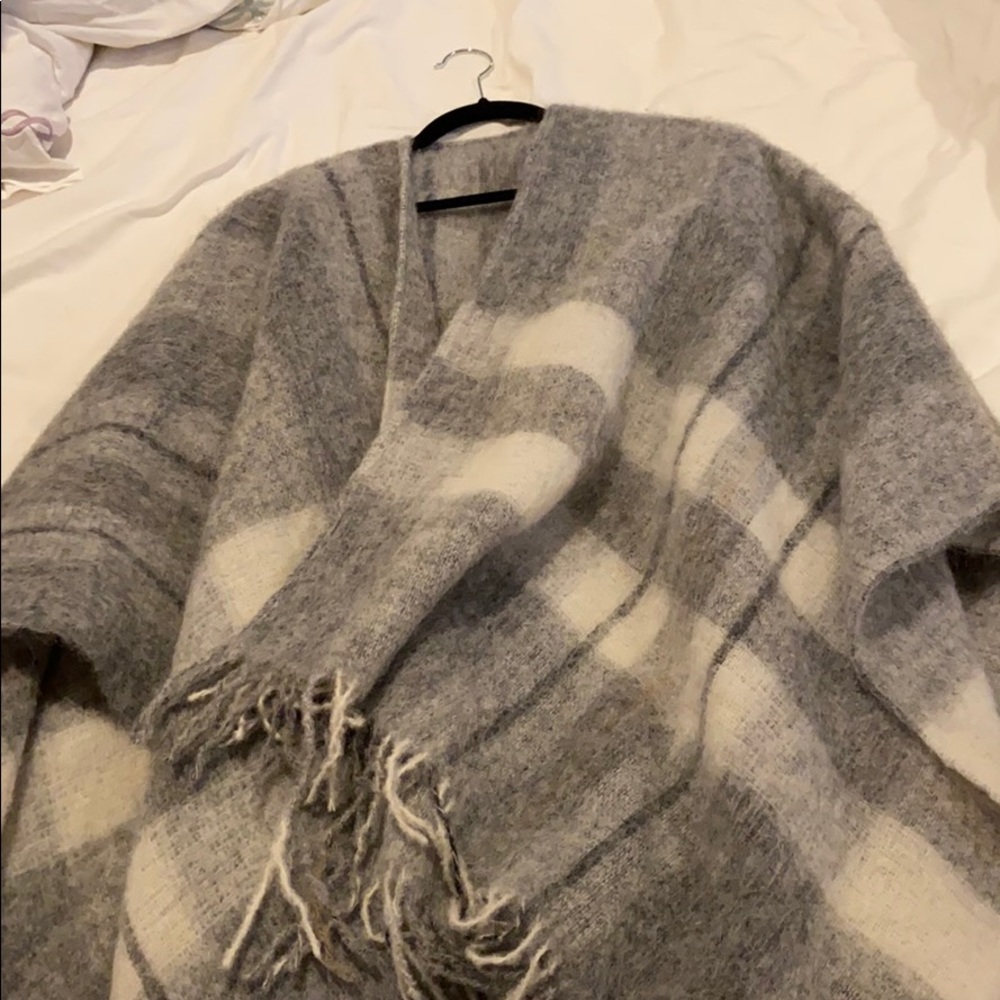 Holzweiler lambswool plaid shaw